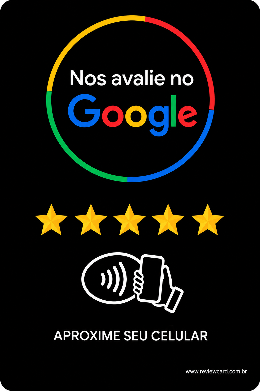 Cartão Review Card para avaliações no Google